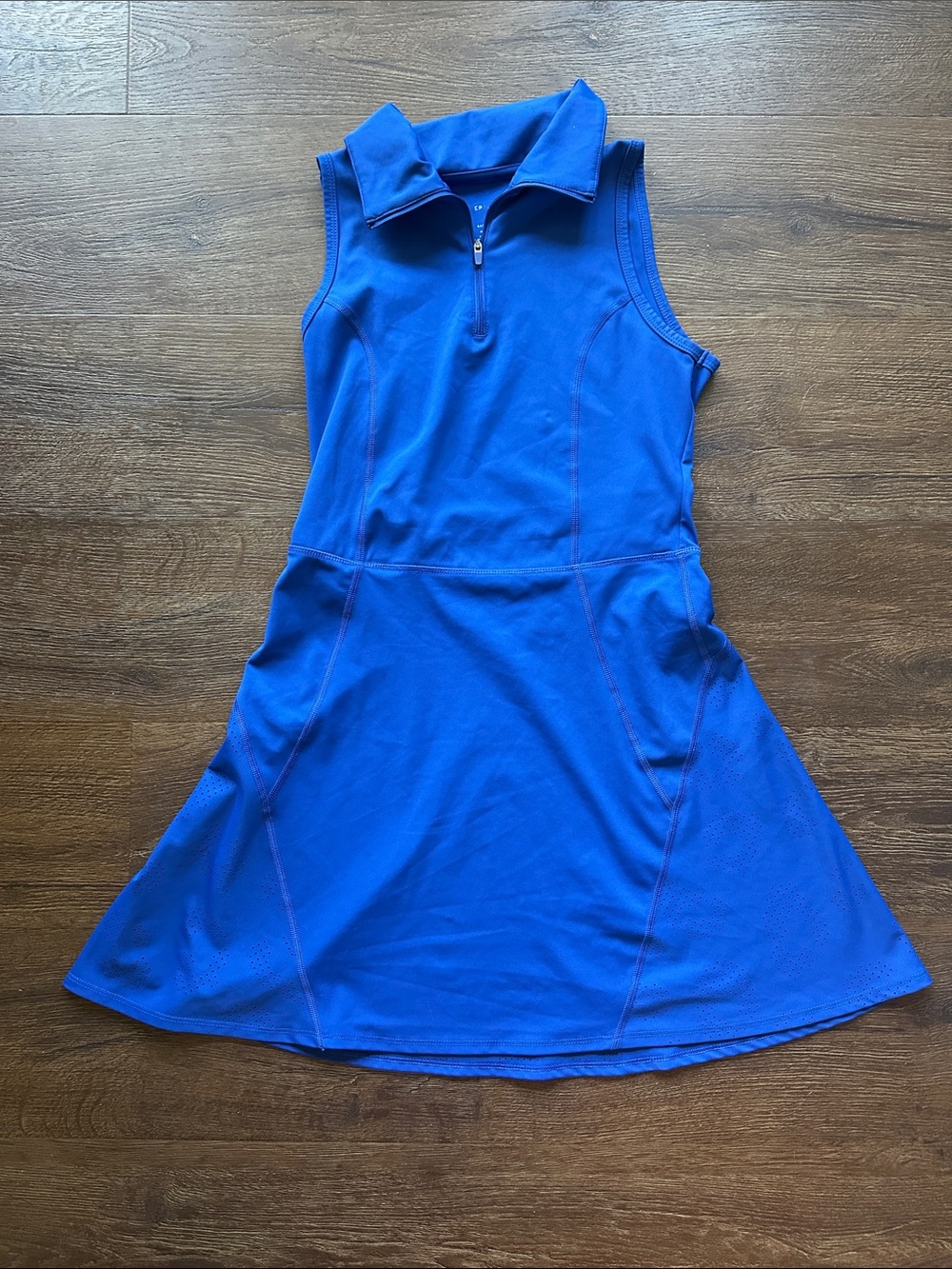 Sincerely Jules Electric Blue Sleeveless Zip-Front Mini Dress